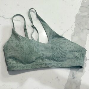 Stylish Snake Print Asymmetrical Sports Bra